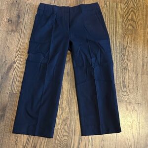 J. Crew Classic Navy wide leg cropped dress Pants